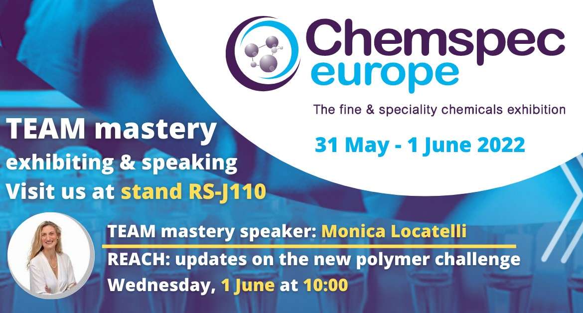 Chemspec 2022: TEAM mastery partecipa alla 35a fiera internazionale dei prodotti chimici fini e speciali