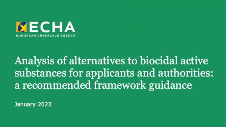 Una nuova linea guida aiuta ad analizzare le alternative ai principi attivi biocidi