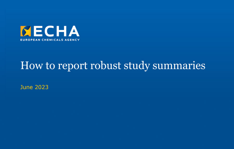ECHA Practical Guide 3 on how to report robust study summaries updated